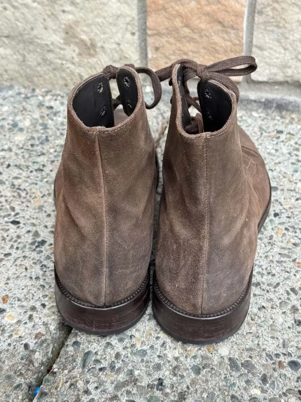 To Boot New York Adam Derrick Brown Suede Cap Toe Lace-Up Boots